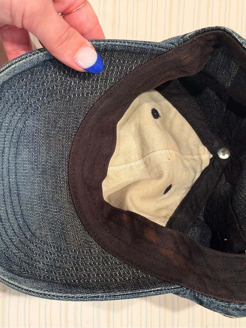 Supreme Blue SS24 Cordura Denim S Logo 6-Panel cap